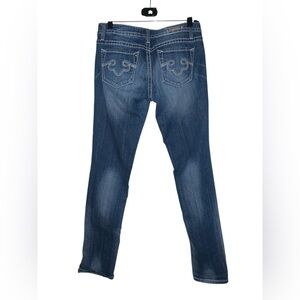 Express Vintage ReRock Dark Faded Wash Low‎ Rise Skinny Jean Size 6